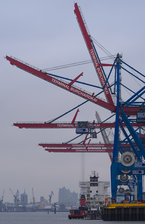 Hamburg: Containerbrücken am Terminal Burchardkai